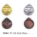 Swimming Medal Blank Sport Medals , Custom Plated Gold / Silver / Bronze Metal Medal